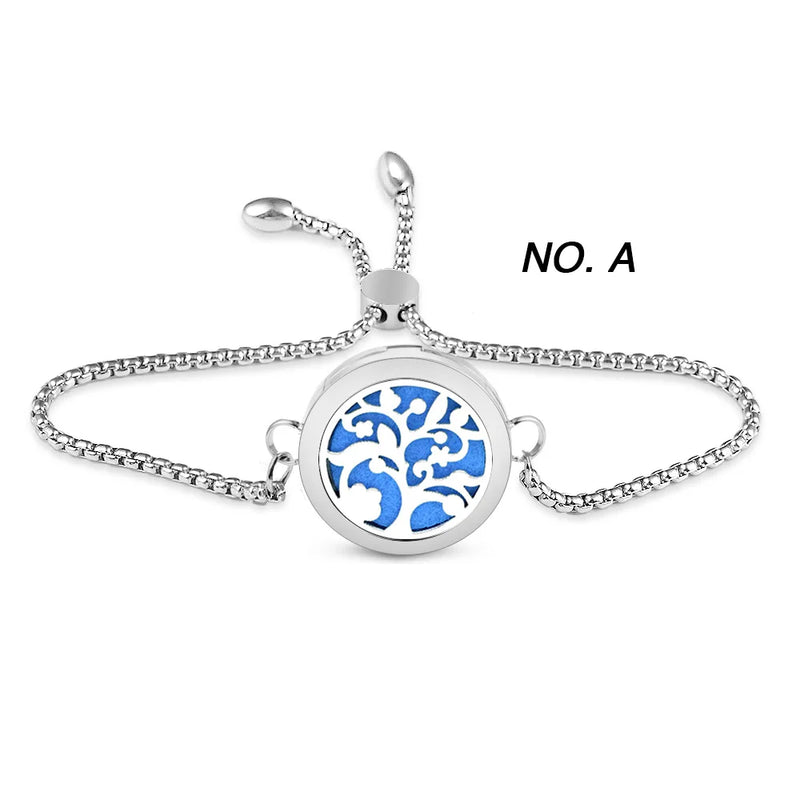 Flower Essential Oil Diffuser Bracelet Stainless Steel Locket