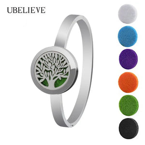 Tree of Life 25MM Magnet Essential Oil Diffuser Bangle Bracelet