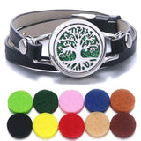 Aromatherapy Diffuser Bracelet Leather Stainless Steel