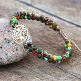 Tree of Life Charm Bracelet Stainless Steel Beaded Boho Wrap