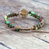 Tree of Life Charm Bracelet Stainless Steel Beaded Boho Wrap
