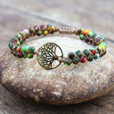 Tree of Life Charm Bracelet Stainless Steel Beaded Boho Wrap