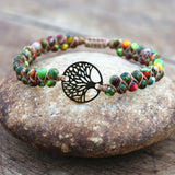Tree of Life Charm Bracelet Stainless Steel Beaded Boho Wrap