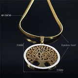 Tree of Life Crystal Steel Choker Necklace for Women
