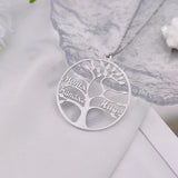 Tree of Life Family Custom Name Pendant Necklace Stainless Steel
