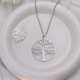 Tree of Life Family Custom Name Pendant Necklace Stainless Steel