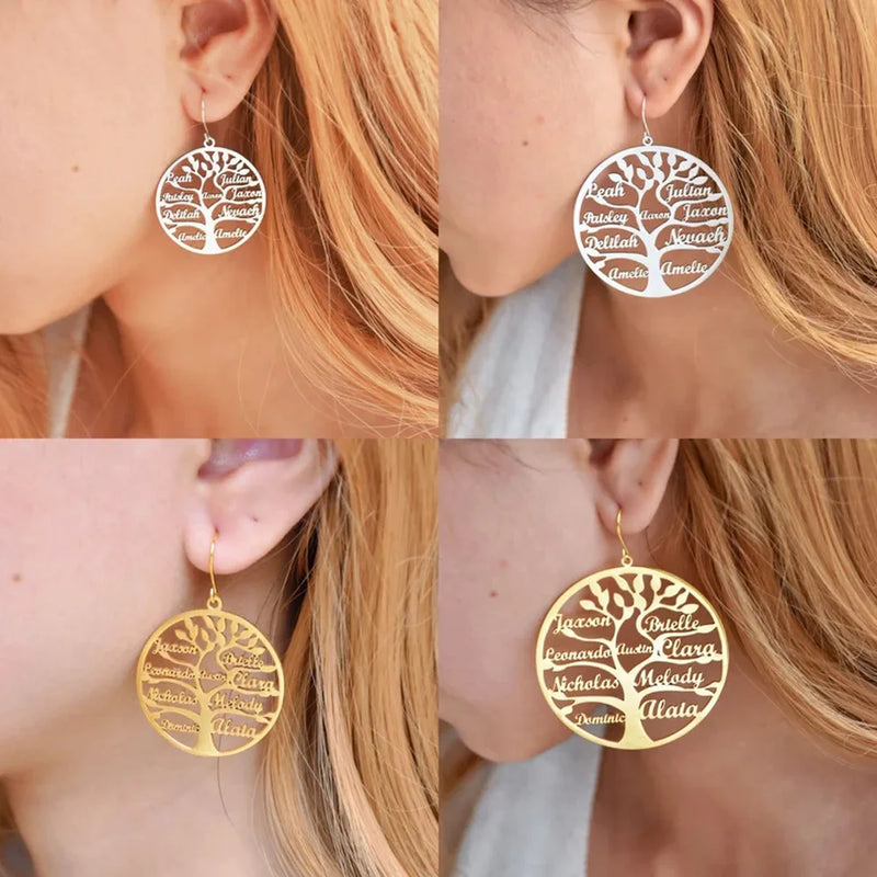 Tree of Life Family Jewelry Earring for Women
