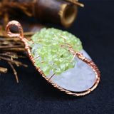 Tree of Life Quartz Pendant for Long Necklaces Crystal Charm Suspension