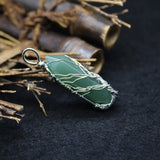 Tree of Life Natural Stone Pendant Green Aventurine Pink Purple Crystal
