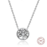 Tree of Life Necklace 925 Silver CZ Pendants for Women