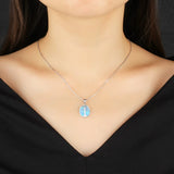 Opal Tree of Life Necklace 925 Sterling Silver Created Opal Pendant for Women