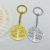 Tree of Life Pendant Keychain with Names Stainless Steel Personalized Llavero