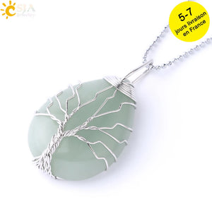 Tree of Life Pendant Crystal Pendants Tiger Eye Amethys
