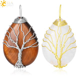Tree of Life Pendant Crystal Pendants Tiger Eye Amethys