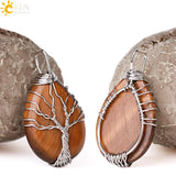 Tree of Life Pendant Crystal Pendants Tiger Eye Amethys
