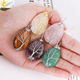 Tree of Life Pendant Crystal Pendants Tiger Eye Amethys