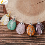 Tree of Life Pendant Crystal Pendants Tiger Eye Amethys