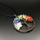 Tree of Life Pendant 7 Chakra Natural Stone Necklace