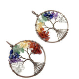 Tree of Life Pendant 7 Chakra Natural Stone Necklace