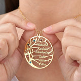 Tree of Life Pendant Necklace with Birthstone Crystal