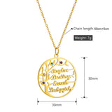 Tree of Life Pendant Necklace with Birthstone Crystal