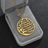 Tree of Life Pendant Necklace with Birthstone Crystal