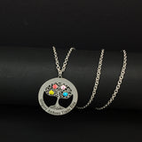 Tree of Life Pendant Necklace with Birthstones YP2495