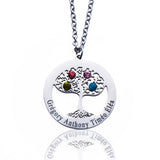 Tree of Life Pendant Necklace with Birthstones YP2495