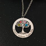 Tree of Life Pendant Necklace with Birthstones YP2495