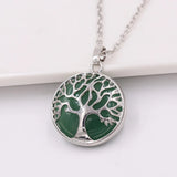 Family Tree Necklace Tree of Life Stone Pendant Chakra Mixed Natural Stone Jewel