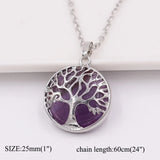 Family Tree Necklace Tree of Life Stone Pendant Chakra Mixed Natural Stone Jewel
