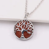 Family Tree Necklace Tree of Life Stone Pendant Chakra Mixed Natural Stone Jewel