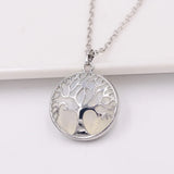 Family Tree Necklace Tree of Life Stone Pendant Chakra Mixed Natural Stone Jewel