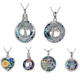 Tree of Life Urn Necklaces for Ashes Sterling Silver Crystal Cremation Jewelry