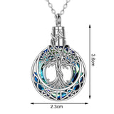 Tree of Life Urn Necklaces for Ashes Sterling Silver Crystal Cremation Jewelry