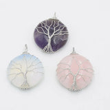 Tree of Life Wire Wrap Necklace Pendants Natural Amethysts Stone