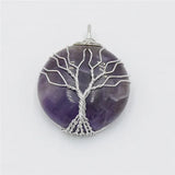 Tree of Life Wire Wrap Necklace Pendants Natural Amethysts Stone