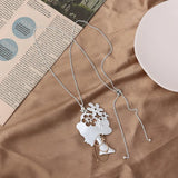 Tree of Life Pendant Necklace Silver Long Sweater Chains Jewelry