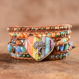 Tree of Life 7 Chakra Wrap Bracelet for Women
