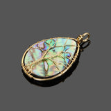 Colorful Abalone Shell Pendant Necklace for Men Women