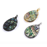 Colorful Abalone Shell Pendant Necklace for Men Women