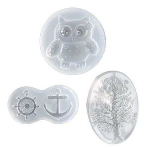 Tree Owl Rudder Silicone Mold Resin Pendant Mould
