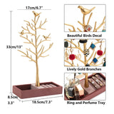 Tree Jewelry Display Stand Ring Groove Base Hanger Storage Box for Ladies