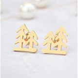 Tree Theme Earrings Studs Women Jewelry Girl Pretty Plant