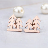Tree Theme Earrings Studs Women Jewelry Girl Pretty Plant