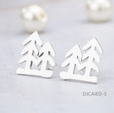 Tree Theme Earrings Studs Women Jewelry Girl Pretty Plant