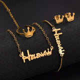 Treebud Baby Name Jewelry Set - Personalized Stainless Steel Necklace