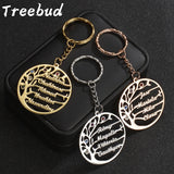 Personalized Family Tree of Life Keychain with Birthstones