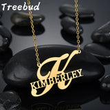 Treebud Capital Name Necklace Personalized Nameplate Pendant