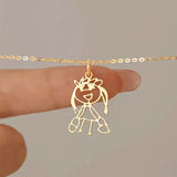 Treebud Children's Drawing Necklace Stainless Steel Artwork Pendant
